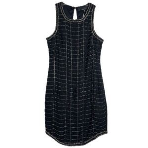 Adelyn Rae Beaded LBD Dress Extra Small Black Cocktail Great Gatsby Party XS NWT